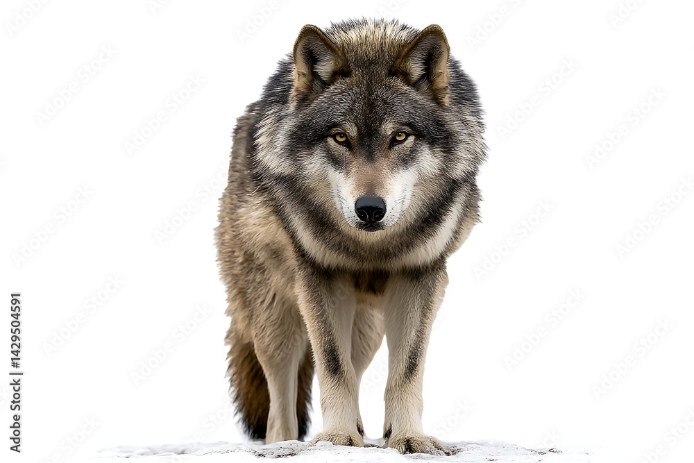 Fototapeta premium alpha dire wolf in fierce front-facing portrait 