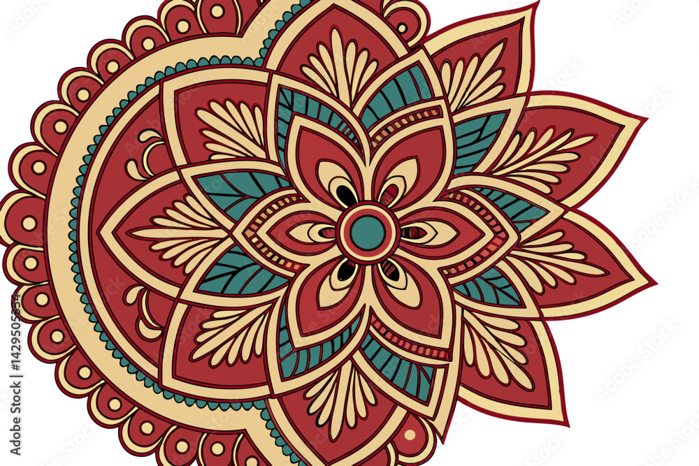 Ornate Indian Floral Mandala A Generated AI Vector Art Design Ornate Indian Floral Mandala A Generated AI Vector Art Design
