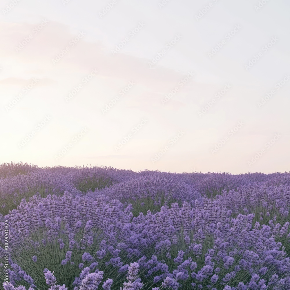 Naklejka premium Lavender field at sunrise