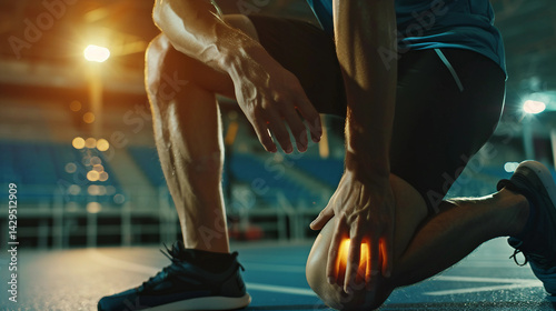 Sportsman in Physical Therapy for Knee Injury
