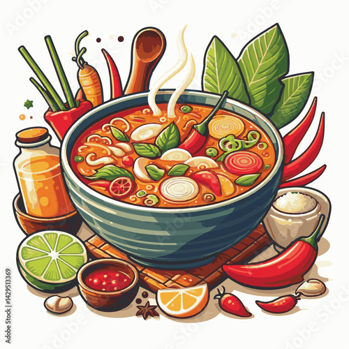 soup, asian, food, bowl, chili, shrimp, cuisine, thai, spicy, delicious, meal, lime, background, fresh, lunch, traditional, thailand, healthy, dinner, prawn, seafood, cooking, tom, gourmet, asia, thai