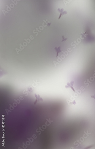Mystical Purple Leaves Overlay: Ethereal Transparent PNG Graphic Resource