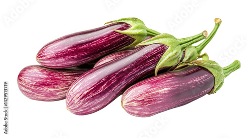 Wallpaper Mural A glossy, deep purple eggplant with a smooth skin and green stem, known for its rich flavor and spongy texture isolated on white background or transparent png  Torontodigital.ca