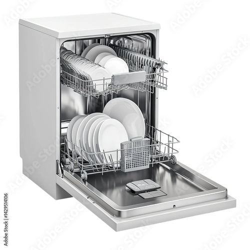clean white background dishwasher photo

