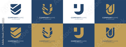 Collection letter U with unique concept logo vector.