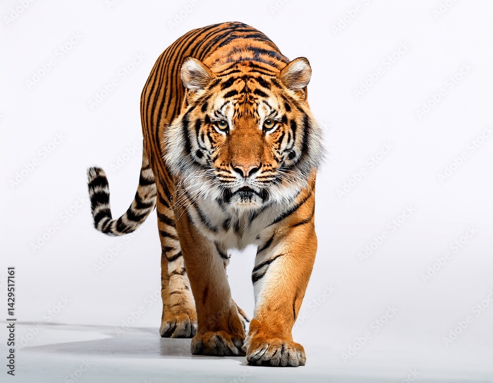 Obraz premium a fierce tiger isolated on white