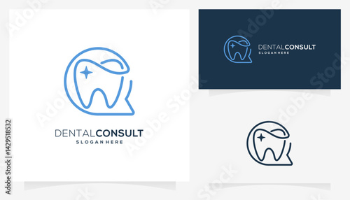 Dental konsultation logo design ideas. Creative vector medical health care, based icon template