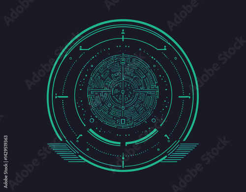 Binary Protection: Cybersecurity Vector Graphic
