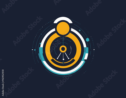 Data Defender: Cybersecurity Strategy Vector Art