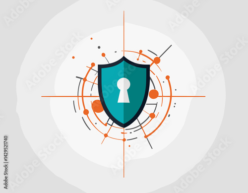 Firewall Forcefield: Cybersecurity Protection Vector Graphic