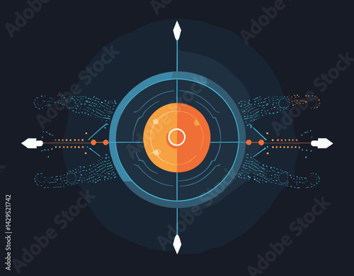 Firewall Forcefield: Cybersecurity Protection Vector Graphic