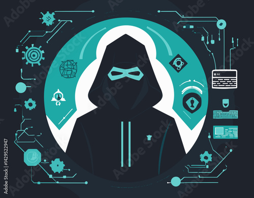 Code Lockdown: Cybersecurity Vector Illustration