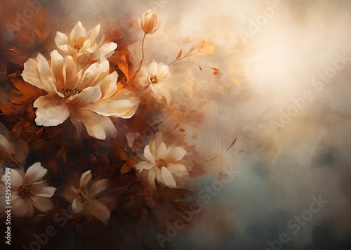Timeless Oil Painted Floral Backdrop for Artistic Photography