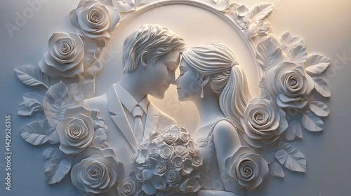 Sculpted Wedding: A Timeless Embrace in White
