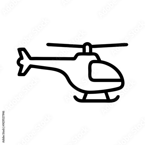 Helicopter Illustration on a White Background, icon, vector  
