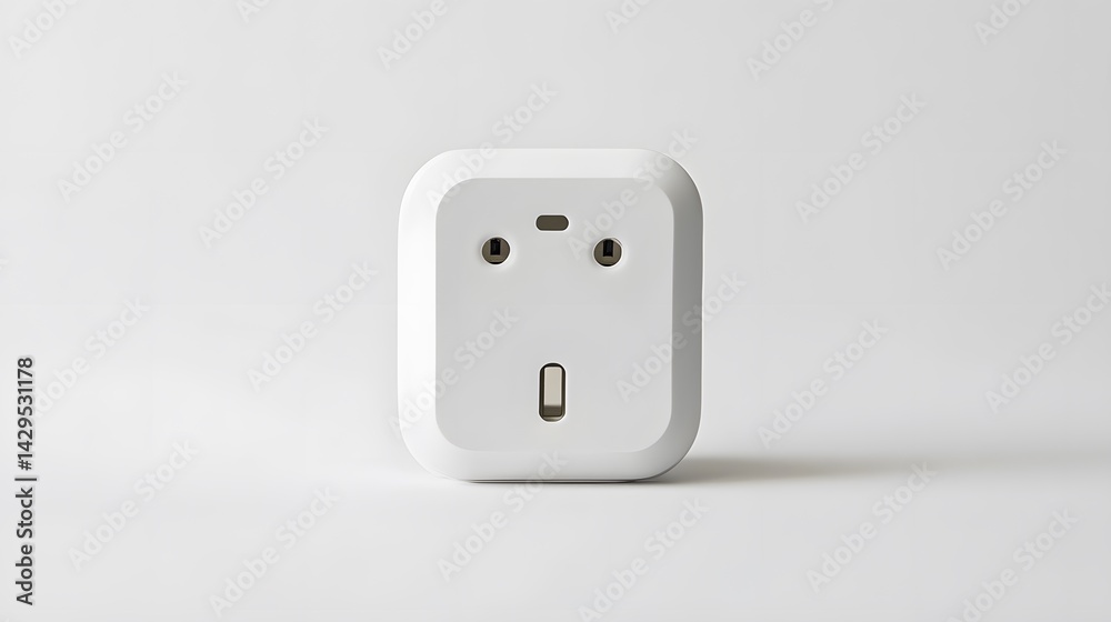 White Smart Plug with Minimalist Design. White Smart Plug with Minimalist Design.
