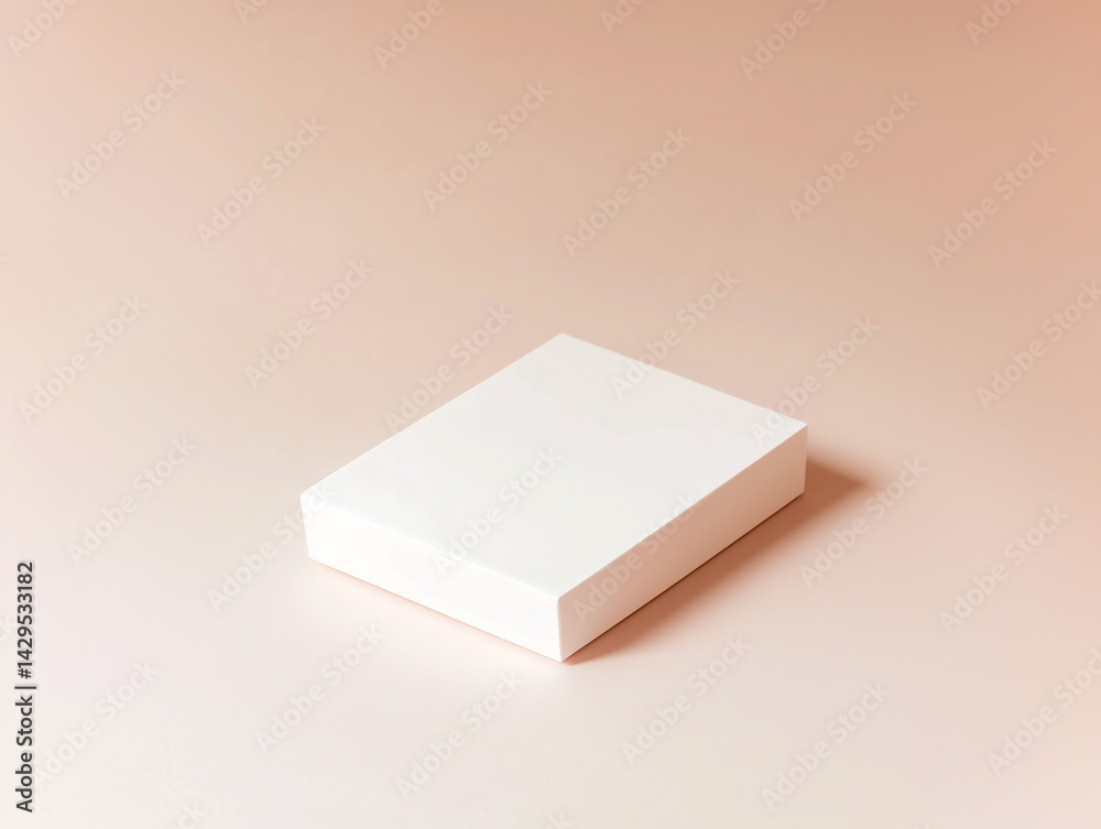 Rectangle product box mockup on soft beige background – packaging design concept