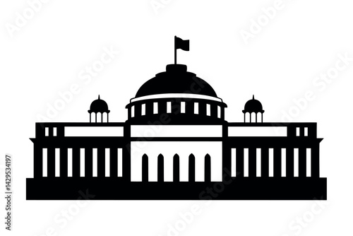 Obraz na płótnie Indian Parliament Flag Twin Dome Monument Government Capital Landmark Vector w salonie