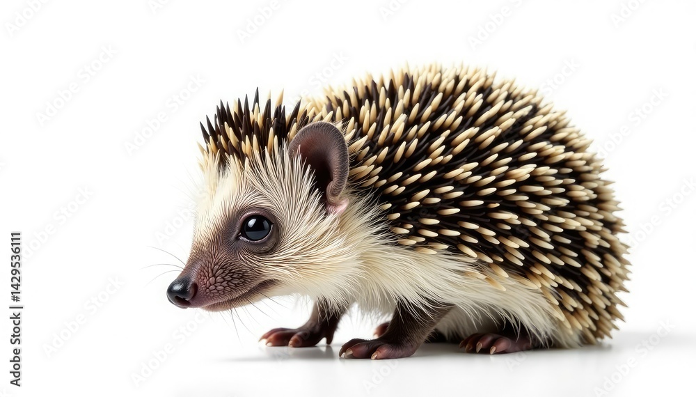 Small hedgehog on white background, curled in ball, isolated, hedgehog isolated, image Small hedgehog on white background, curled in ball, isolated, hedgehog isolated, image