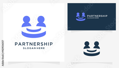 Two people iscussion forums icons, vector logo colleague, teamwork, partner business, etc.