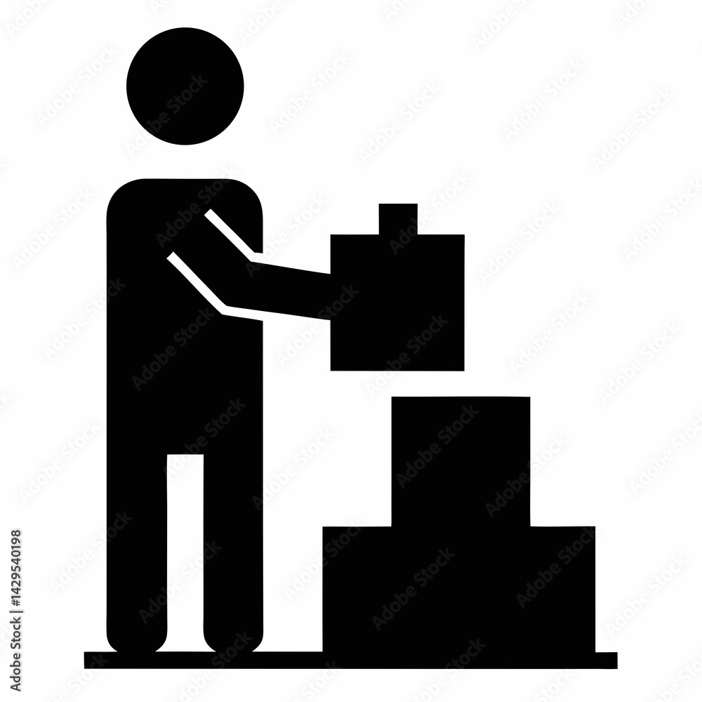 Building Blocks Construction Pictogram Black Silhouette Symbol Of Creative Development Process Building Blocks Construction Pictogram Black Silhouette Symbol Of Creative Development Process