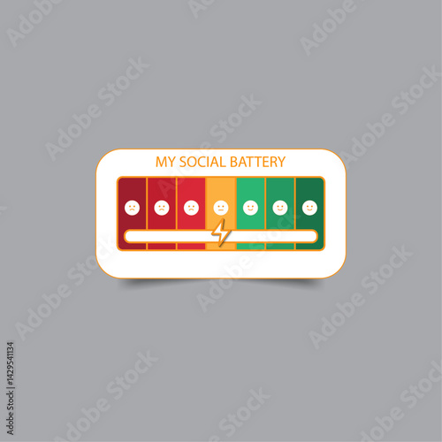 Social Battery Status Concept Vector Icon