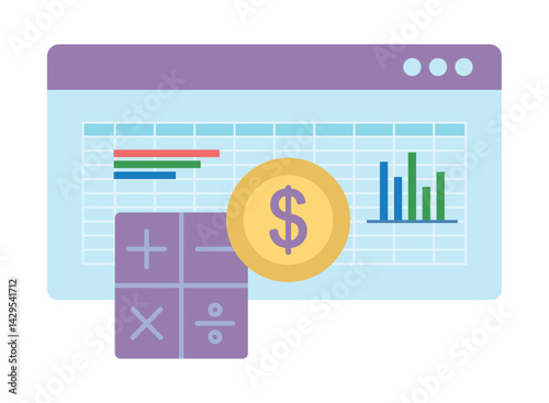 Accounting Software Spreadsheet Finance Dollar Calculator Dashboard Interface Charts Report