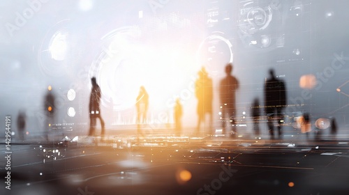 Abstract Business Icon Diagrams with Futuristic Design Elements