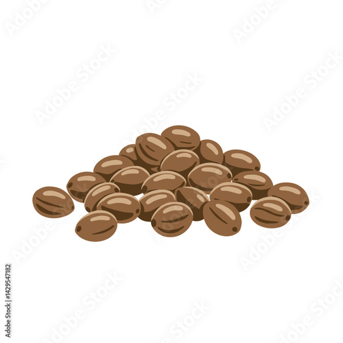 Hemp Seeds Pile Vector Icon. Illustration, transparent background. Healthy food, superfood, ingredient. Packaging, labels, blogs
