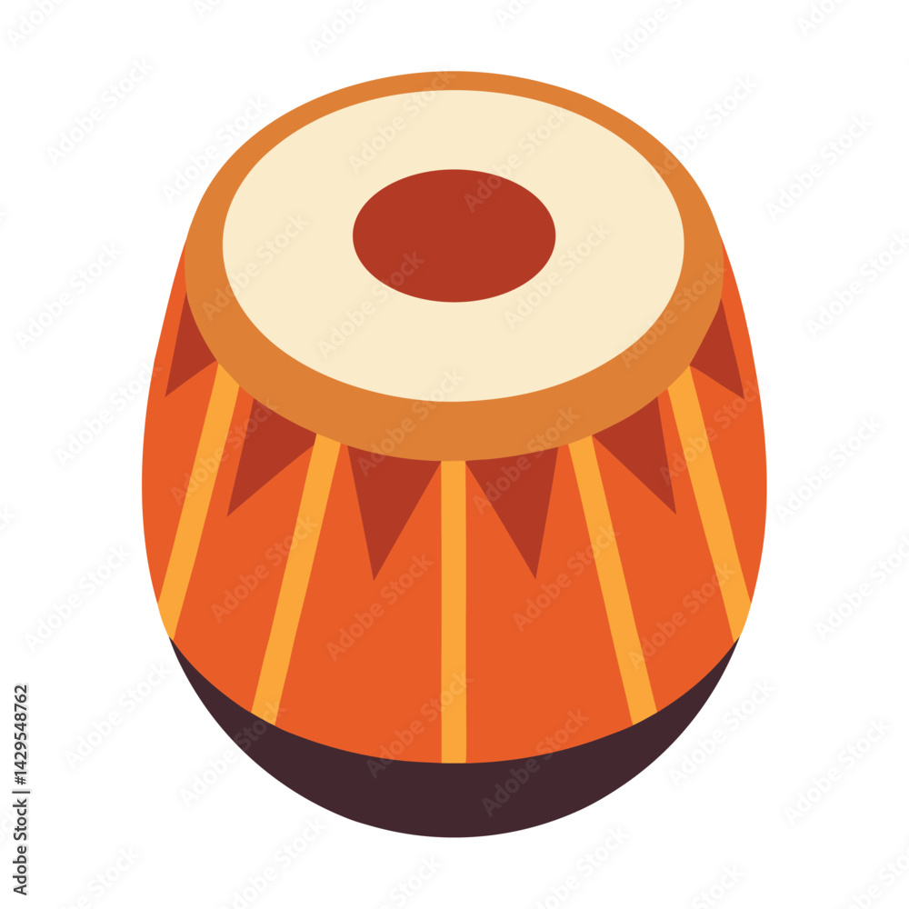 Indian Tabla Percussion Classical Rhythm Drum Traditional Wooden Musical Beat Vector