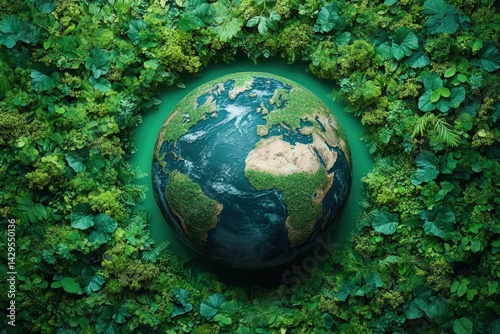 Creative graphic advertising layouts focused on environmental sustainability and green themes