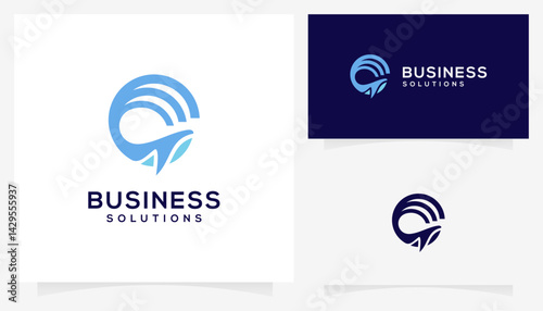 Abstract whale & business logo design ideas. 