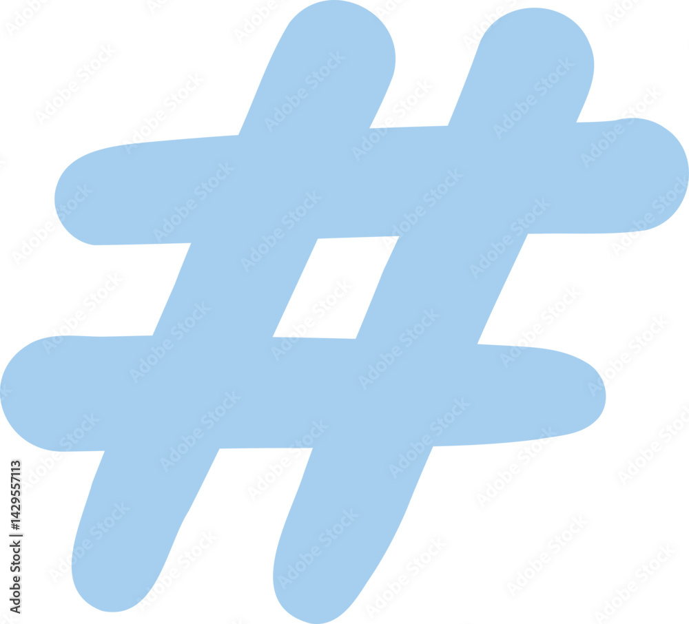 Obraz premium Simple Hashtag Icon Illustration