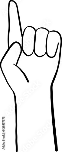 Hand pointing up gesture illustration