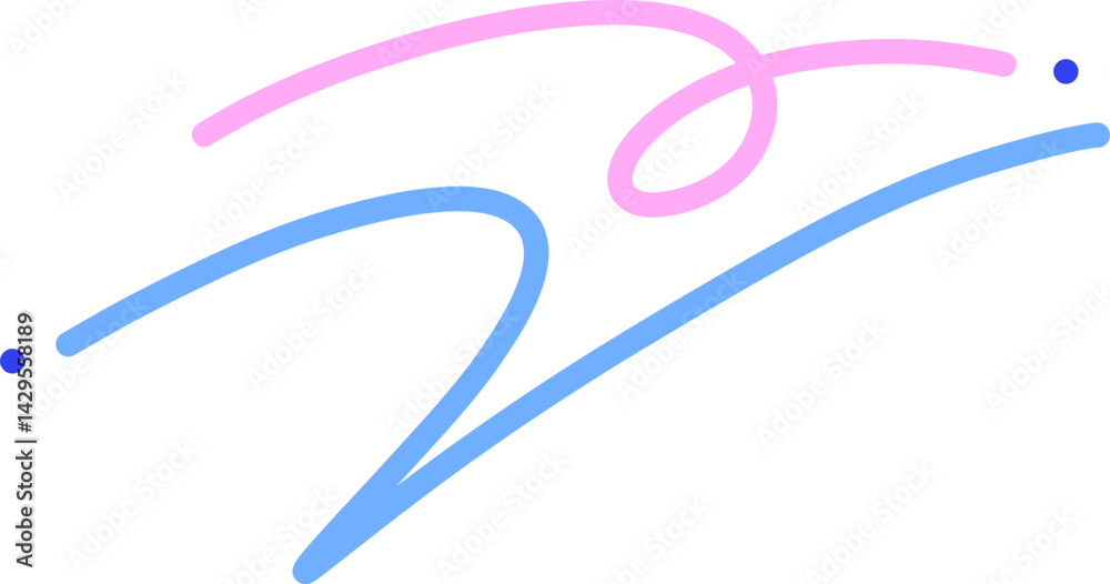 Abstract heart-shaped curved line with artistic flow Abstract heart-shaped curved line with artistic flow