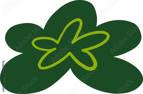 Hand drawn layered abstract floral shape for decoration