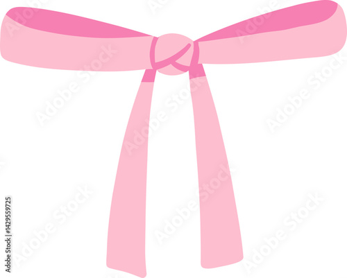 Hand drawn ribbon bow with long flowing tails for decorative projects