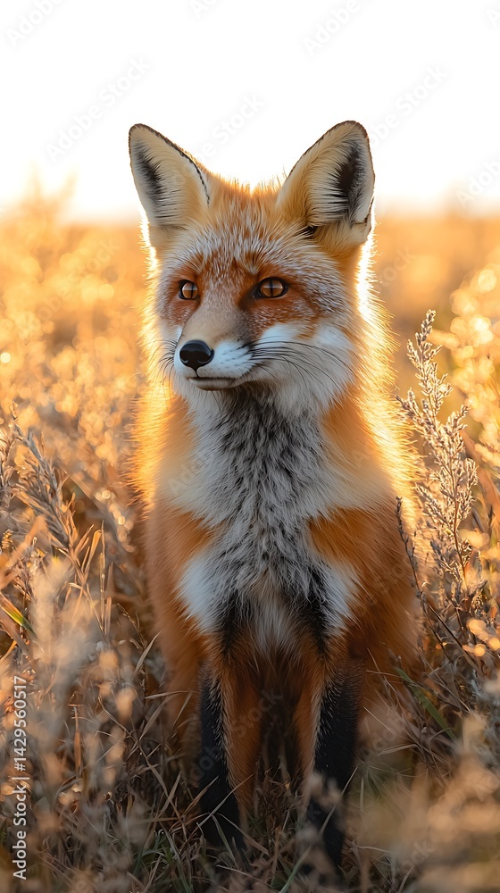 Fototapeta premium Red Fox in Golden Meadow