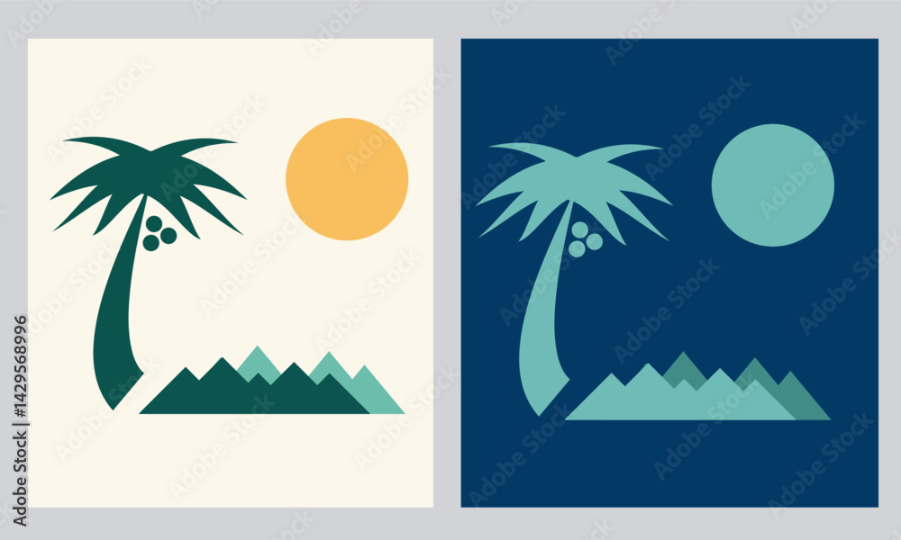 Obraz premium tropical beach background, Beach Vibe Poster for Summer and Tropical-Themed Designs 