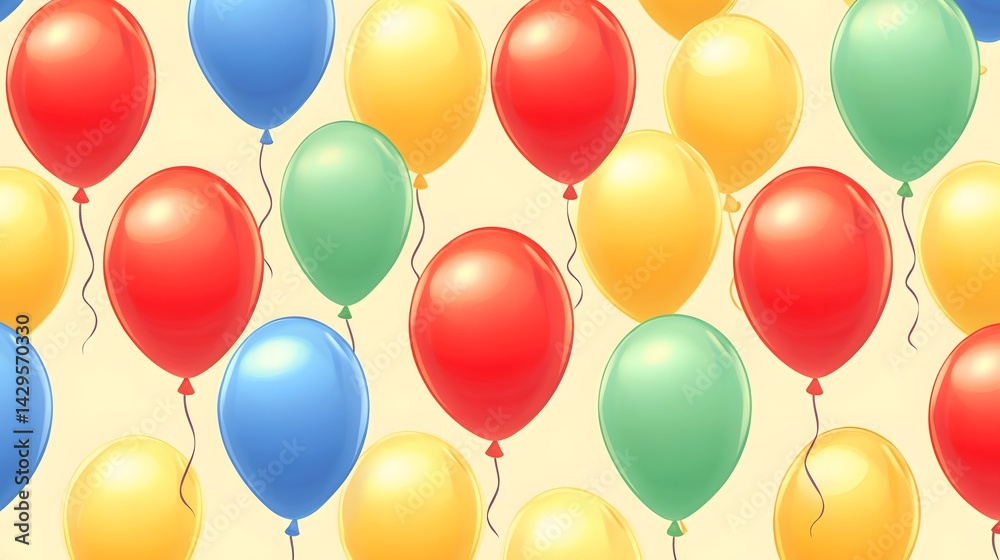 Colorful Balloons Seamless Pattern Background Colorful Balloons Seamless Pattern Background