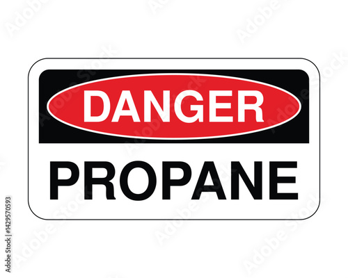 Propane Safety Warning, Flammable Gas Alert, Workplace Hazard Sign – High Quality Stock Image