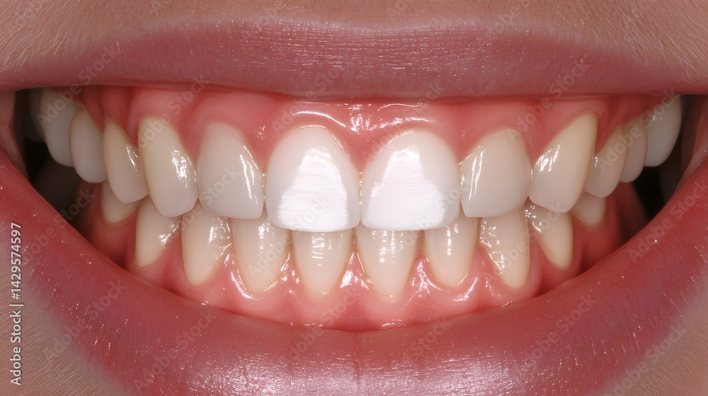 Fototapeta premium Perfect Smile Teeth Whitening Close Up Image