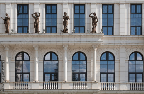 Hausfassade in Skopje, Nord-Mazedonien