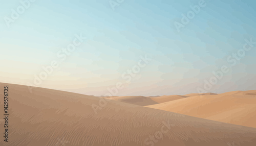 Expansive Desert Landscape Under a Pale Sky