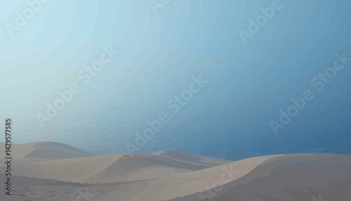 Serene Desert Landscape Under a Blue Sky