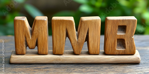 Wooden Letters MM B  Illustration