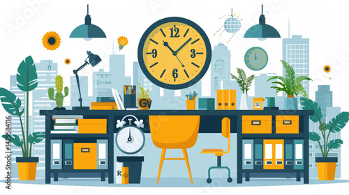 Obraz na płótnie concept of time in the business context to productivity, efficiency, and time management w salonie