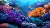 Vibrant Underwater Coral Reef Scene with Colorful Fish