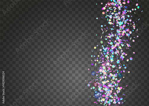 Unicorn Paper. Festive Background. Cristal Design. Disco Concept. Purple 3d Confetti. Transparent Burst. Falling Dust. Laser Abstract Explosion. Pink Unicorn Paper