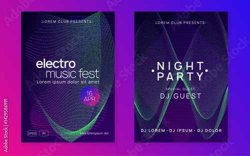Party Set. Blue Edm Magazine. Dance Design. Pink Night Club Background. Electronic Disco Invitation. Sound Trance Template. Concert Invite. Green Party Set